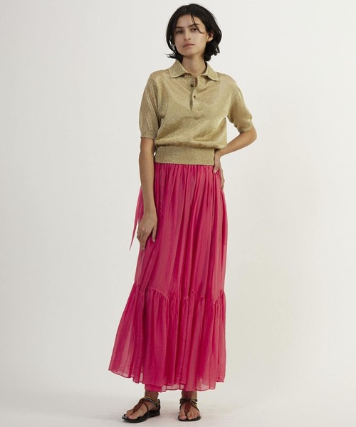 CURRENTAGE(カレンテージ)の「【CURRENTAGE/カレンテージ】Silk capra skirt(スカート・レディース・ブルー/ピンク・FREE)」の8枚目の写真