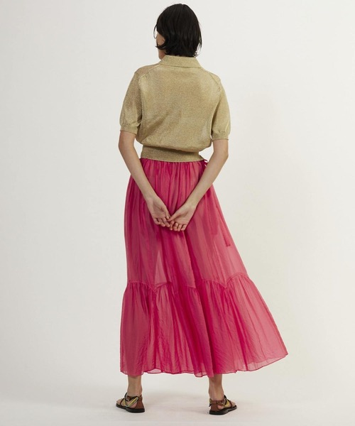 CURRENTAGE(カレンテージ)の「【CURRENTAGE/カレンテージ】Silk capra skirt(スカート・レディース・ブルー/ピンク・FREE)」の9枚目の写真