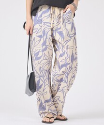 Rouge vif Anna | リーフプリントルーズテーパードパンツ/ウエストゴム/ポケット付き/夏服(その他パンツ)