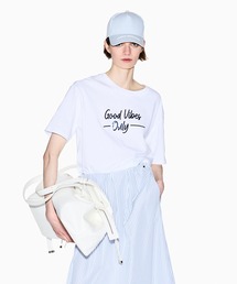 【A|X アルマーニ エクスチェンジ】コメントデザイン 半袖クルーネックTシャツ/CROPPED