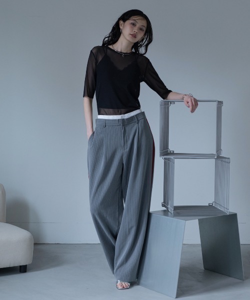 VACANCY(ヴァカンシー)の「ハーフスリーブクルーシアートップス(Tシャツ/カットソー・レディース・ブラック/ライトブルー/グリーン/ネイビー/パープル・FREE)」の14枚目の写真