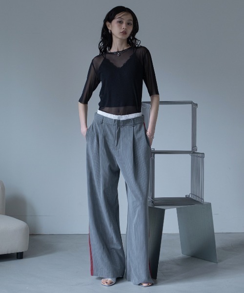 VACANCY(ヴァカンシー)の「ハーフスリーブクルーシアートップス(Tシャツ/カットソー・レディース・ブラック/ライトブルー/グリーン/ネイビー/パープル・FREE)」の15枚目の写真
