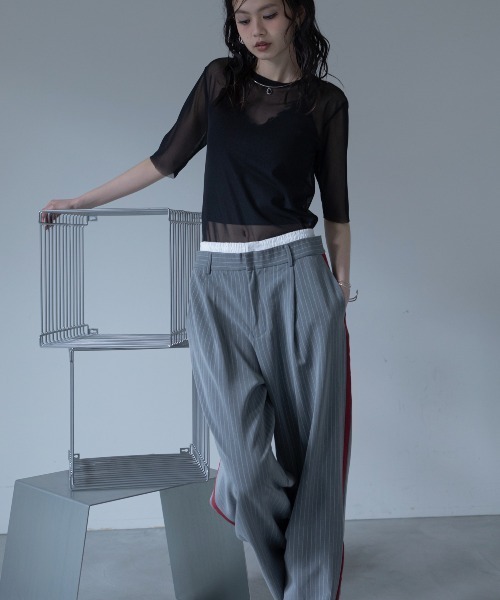 VACANCY(ヴァカンシー)の「ハーフスリーブクルーシアートップス(Tシャツ/カットソー・レディース・ブラック/ライトブルー/グリーン/ネイビー/パープル・FREE)」の10枚目の写真