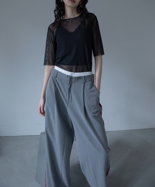 VACANCY(ヴァカンシー)の「ハーフスリーブクルーシアートップス(Tシャツ/カットソー・レディース・ブラック/ライトブルー/グリーン/ネイビー/パープル・FREE)」の11枚目の写真