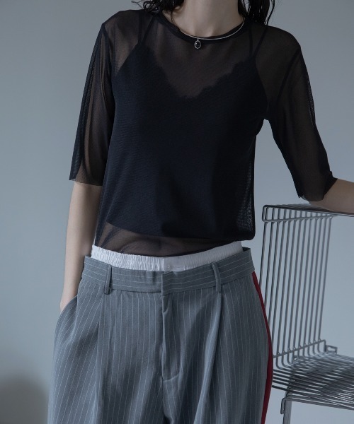 VACANCY(ヴァカンシー)の「ハーフスリーブクルーシアートップス(Tシャツ/カットソー・レディース・ブラック/ライトブルー/グリーン/ネイビー/パープル・FREE)」の8枚目の写真