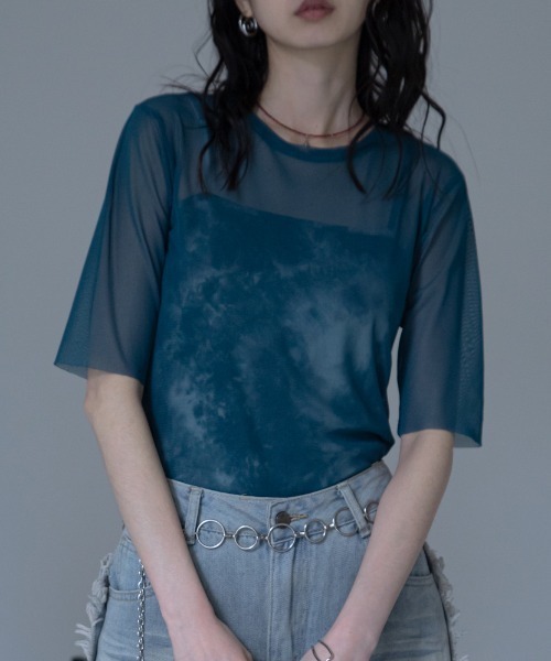 VACANCY(ヴァカンシー)の「ハーフスリーブクルーシアートップス(Tシャツ/カットソー・レディース・ブラック/ライトブルー/グリーン/ネイビー/パープル・FREE)」の17枚目の写真