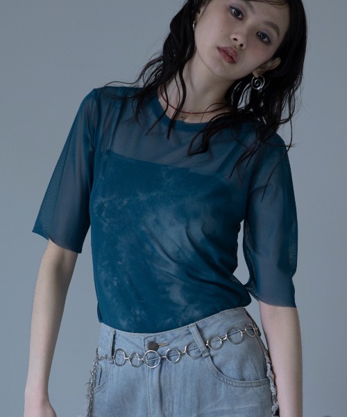 VACANCY(ヴァカンシー)の「ハーフスリーブクルーシアートップス(Tシャツ/カットソー・レディース・ブラック/ライトブルー/グリーン/ネイビー/パープル・FREE)」の18枚目の写真