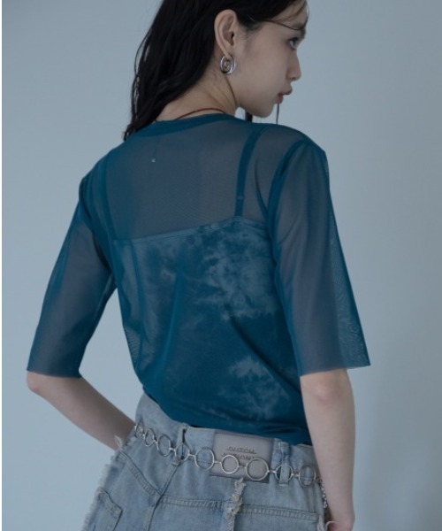 VACANCY(ヴァカンシー)の「ハーフスリーブクルーシアートップス(Tシャツ/カットソー・レディース・ブラック/ライトブルー/グリーン/ネイビー/パープル・FREE)」の21枚目の写真