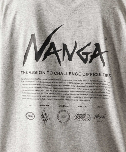 NANGA（ナンガ）の「【NANGA Mt.&Sea(ナンガ)】別注ヒストリーロゴTシャツ[マルチファンクション]（Tシャツ/カットソー・メンズ・杢グレー/ホワイト/ベージュ/ブラック・LARGE/MEDIUM）」の17枚目の写真