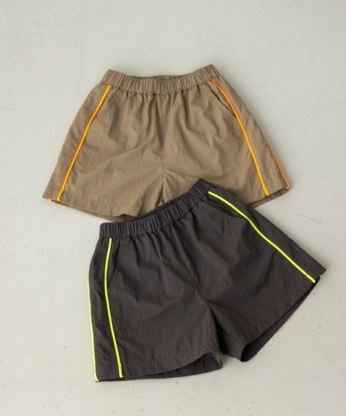 riziere（リジェール）の「ネオンダブルライン水陸両用ショートパンツ（その他パンツ・キッズ・ブラウン/モカ・120/110/100/90/150/140/130）」の3枚目の写真