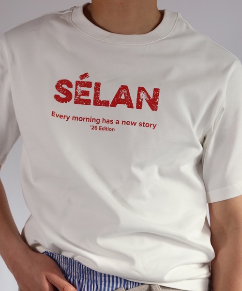 SELAN(セラン)の「【ユニセックス】缶バッチ付きSELANロゴプリントTシャツ/タイトフィット(Tシャツ/カットソー・メンズ・バーガンディー/ホワイト/グレー/ブラック/ネイビー・LARGE/MEDIUM)」の22枚目の写真