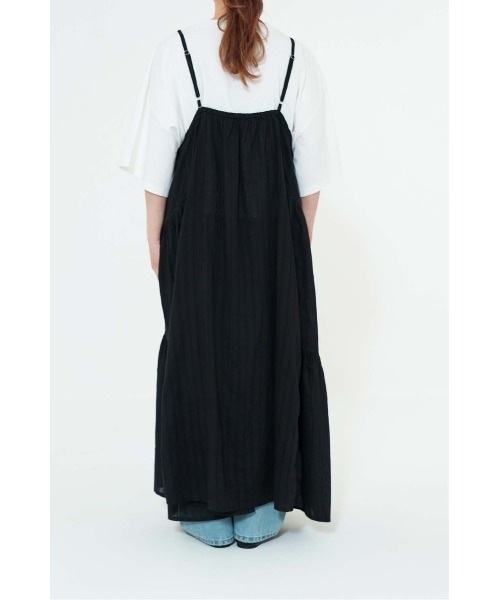 HEART MARKET(ハートマーケット)の「ふわ軽コットンドビーストライプキャミワンピース(ワンピース・レディース・ブラック/モカ・FREE)」の11枚目の写真