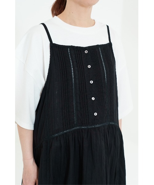 HEART MARKET(ハートマーケット)の「ふわ軽コットンドビーストライプキャミワンピース(ワンピース・レディース・ブラック/モカ・FREE)」の12枚目の写真