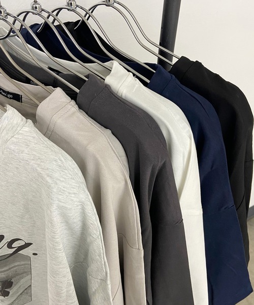 non-hedge（ノンヘッジ）の「ロゴ転写ビッグTシャツ（Tシャツ/カットソー・レディース・ブラック/オフホワイト/チャコールグレー/ライトグレー/オートミール/ネイビー・FREE）」の15枚目の写真