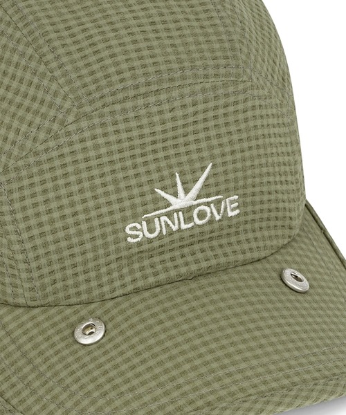 SUNLOVE(サンラブ)の「Check Breath Hybrid Cap(キャップ・レディース・ネイビー/チェック/オリーブ・FREE)」の7枚目の写真