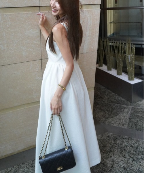 ORGUE(オルグ)の「Panel fit tweed cami one-piece/パネルフィットツイードキャミワンピース(ワンピース・レディース・ホワイト/ブラック・SMALL/MEDIUM)」の18枚目の写真
