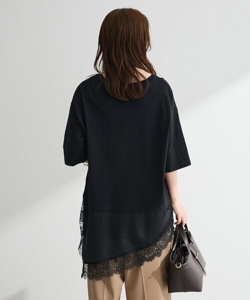 Green Parks(グリーンパークス)の「レースドッキングTシャツ(Tシャツ/カットソー・レディース・ブラック/チャコールグレー/オフホワイト・FREE)」の20枚目の写真