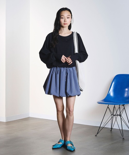 ROSE BUD(ローズバッド)の「BALLOON HEM T-SHIRT(Tシャツ/カットソー・レディース・イエロー/ブラック・ONE SIZE)」の15枚目の写真