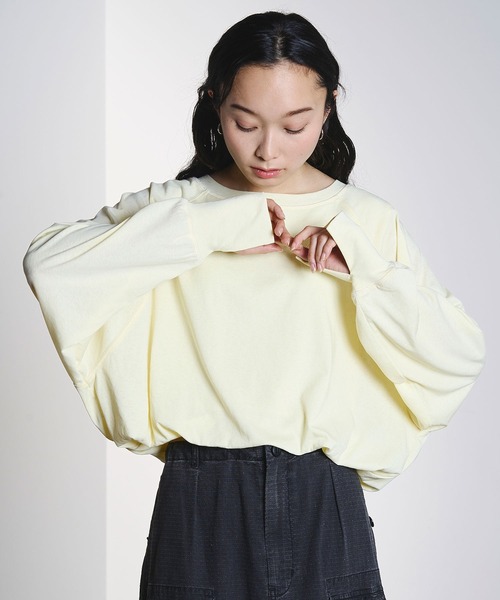 ROSE BUD(ローズバッド)の「BALLOON HEM T-SHIRT(Tシャツ/カットソー・レディース・イエロー/ブラック・ONE SIZE)」の12枚目の写真