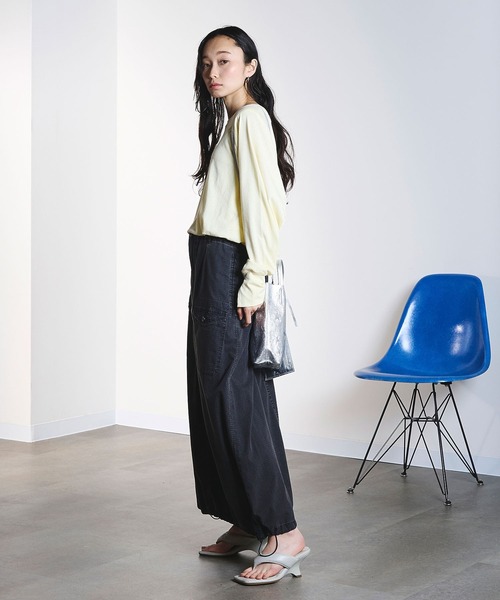 ROSE BUD(ローズバッド)の「BALLOON HEM T-SHIRT(Tシャツ/カットソー・レディース・イエロー/ブラック・ONE SIZE)」の7枚目の写真
