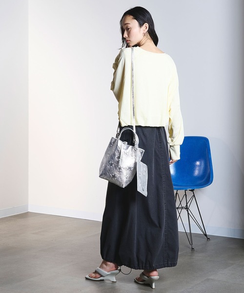 ROSE BUD(ローズバッド)の「BALLOON HEM T-SHIRT(Tシャツ/カットソー・レディース・イエロー/ブラック・ONE SIZE)」の6枚目の写真