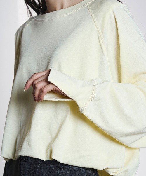 ROSE BUD(ローズバッド)の「BALLOON HEM T-SHIRT(Tシャツ/カットソー・レディース・イエロー/ブラック・ONE SIZE)」の4枚目の写真
