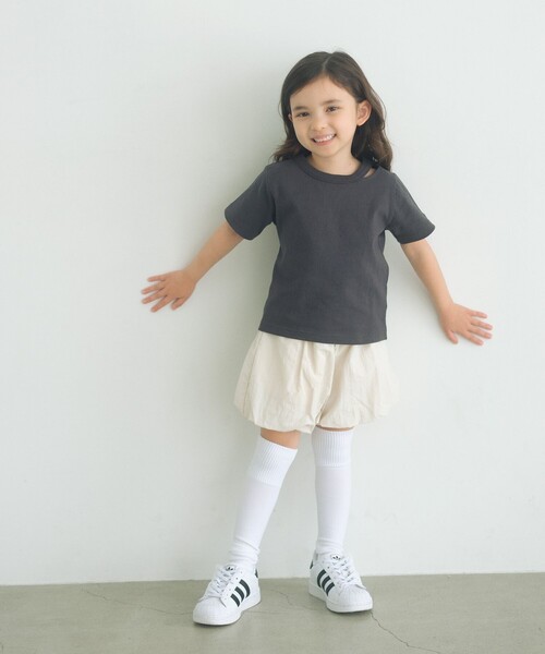 green label relaxing(グリーンレーベルリラクシング)の「タッサーバルーン キュロット / キッズ 100cm-160cm 撥水 UVカット(その他パンツ・キッズ・オリーブ/オフホワイト/ダークグレー・150cm/110cm/140cm/120cm/130cm/160cm/100cm)」の4枚目の写真