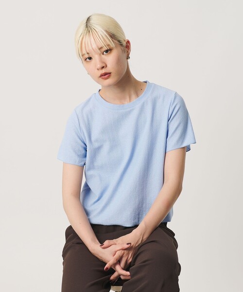 BEAUTY&YOUTH UNITED ARROWS(ビューティーアンドユースユナイテッドアローズ)の「コットンポリエステル ラメ ショートスリーブ カットソー(Tシャツ/カットソー・レディース・グレー系/ナチュラル/ブラウン系/ライトブルー・FREE)」の4枚目の写真