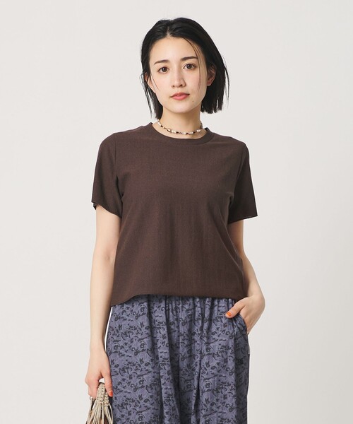 BEAUTY&YOUTH UNITED ARROWS(ビューティーアンドユースユナイテッドアローズ)の「コットンポリエステル ラメ ショートスリーブ カットソー(Tシャツ/カットソー・レディース・グレー系/ナチュラル/ブラウン系/ライトブルー・FREE)」の21枚目の写真