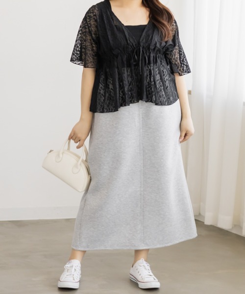 CLETTE（クレット）の「ストレッチナロースカート（スカート・レディース・ブラック/アイボリー/グレー・3L/LL/4L）」の14枚目の写真
