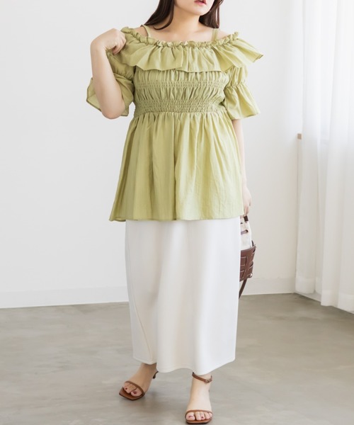 CLETTE（クレット）の「ストレッチナロースカート（スカート・レディース・ブラック/アイボリー/グレー・3L/LL/4L）」の5枚目の写真