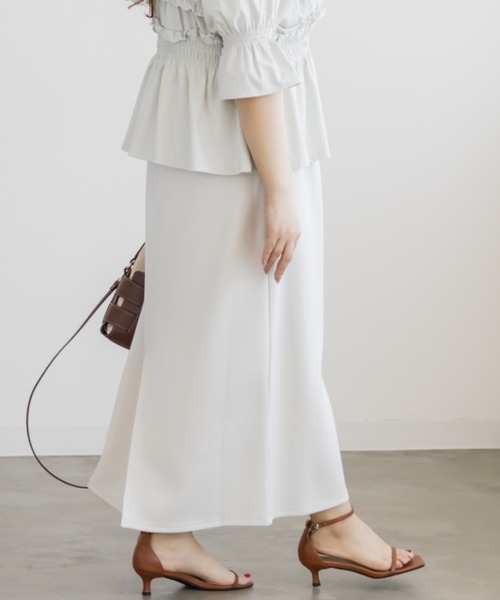 CLETTE（クレット）の「ストレッチナロースカート（スカート・レディース・ブラック/アイボリー/グレー・3L/LL/4L）」の6枚目の写真