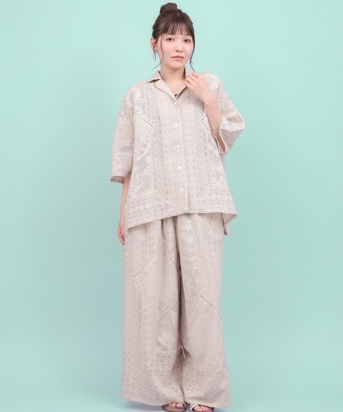 チチカカ(チチカカ)の「パッチワークレースパンツ(その他パンツ・レディース・ライトベージュ/ブラック/ピンク・FREE)」の5枚目の写真