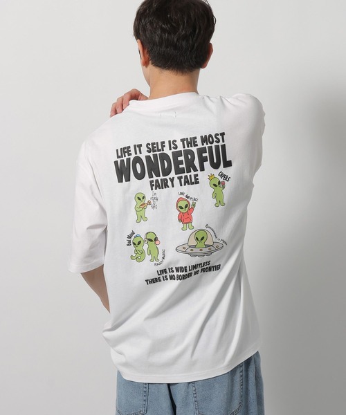 LAKOLE(ラコレ)の「ALIENプリントTシャツ / 659293(Tシャツ/カットソー・メンズ・ホワイト/ブラック・LARGE/MEDIUM)」の4枚目の写真