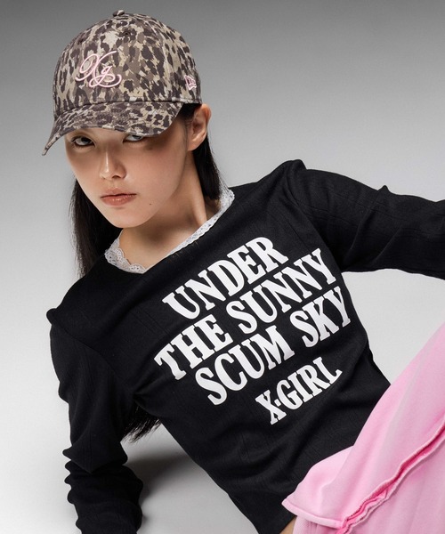 X-girl(エックスガール)の「X-girl x NEW ERA (R) 9FORTY TM EMBROIDERED XG LOGO CAP(キャップ・レディース・ブラウン/ブラック/ベージュ・ONE SIZE)」の6枚目の写真