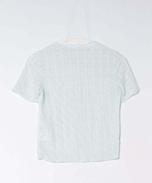 frunco(フランコ)の「花柄シースルー半袖トップス(Tシャツ/カットソー・レディース・ホワイト/グリーン/ピンク/ブルー・FREE)」の5枚目の写真