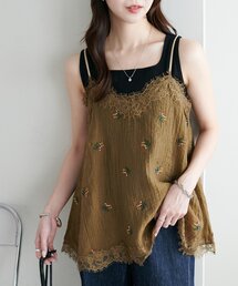 DISCOAT | 【WEB限定】刺繍シアーキャミソール(キャミソール)