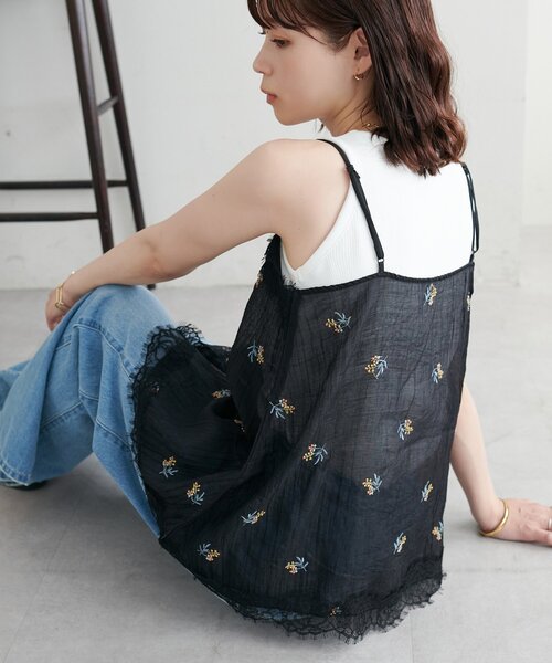 セール】【WEB限定】刺繍シアーキャミソール（キャミソール）｜DISCOAT