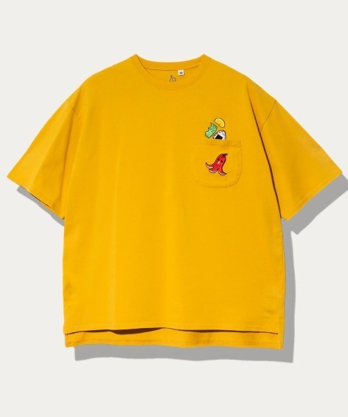 go slow caravan(ゴースローキャラバン)の「シリコンバイオ 色々ポケット刺繍 ゆったり TEE(Tシャツ/カットソー・メンズ・ライトグレー/イエロー/ネイビー/ブルー・X-LARGE/LARGE/MEDIUM/SMALL)」の4枚目の写真