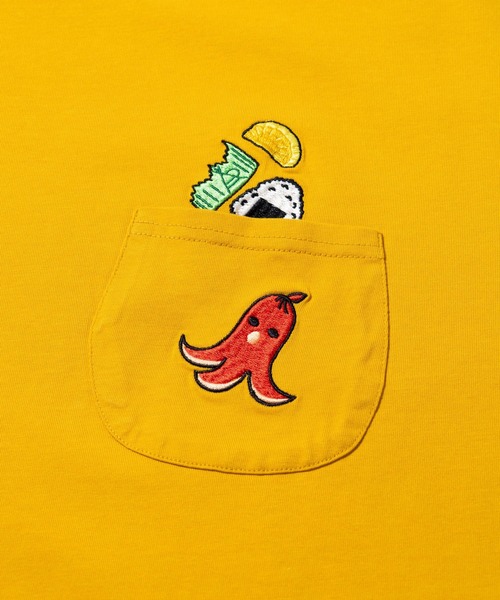 go slow caravan(ゴースローキャラバン)の「シリコンバイオ 色々ポケット刺繍 ゆったり TEE(Tシャツ/カットソー・メンズ・ライトグレー/イエロー/ネイビー/ブルー・X-LARGE/LARGE/MEDIUM/SMALL)」の16枚目の写真