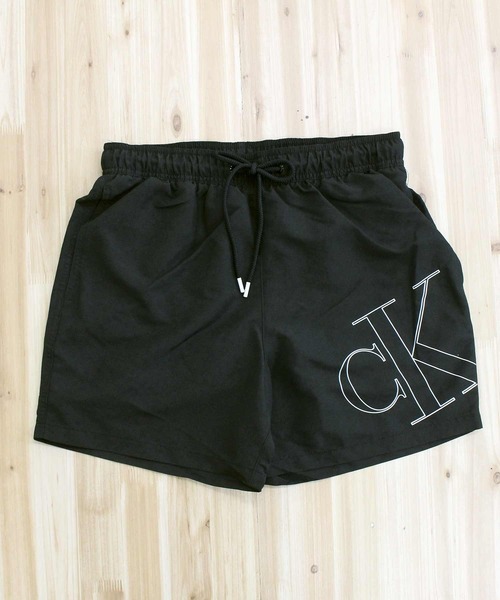 Calvin Klein（カルバン・クライン）の「CK モノグラムロゴ サーフパンツ スイムボードショーツ（水着・メンズ・ホワイト/ブラック/レッド・M/S/XL/L）」の9枚目の写真