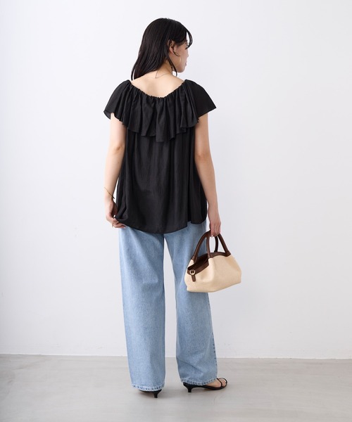 MICA&DEAL（マイカ＆ディール）の「インドフレアオフショルダーブラウス（シャツ/ブラウス・レディース・オフホワイト/ブラック/サックスブルー・FREE）」の7枚目の写真