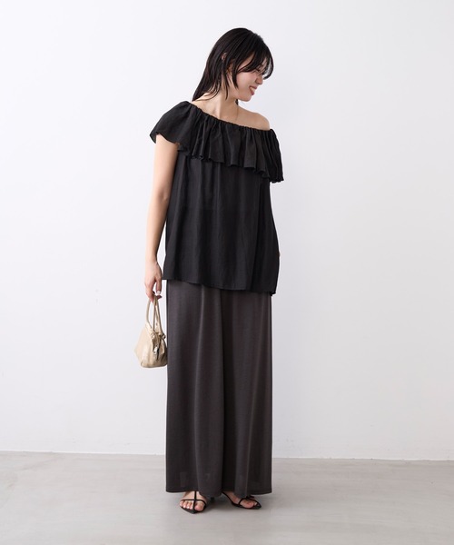 MICA&DEAL（マイカ＆ディール）の「インドフレアオフショルダーブラウス（シャツ/ブラウス・レディース・オフホワイト/ブラック/サックスブルー・FREE）」の13枚目の写真