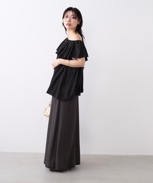 MICA&DEAL（マイカ＆ディール）の「インドフレアオフショルダーブラウス（シャツ/ブラウス・レディース・オフホワイト/ブラック/サックスブルー・FREE）」の14枚目の写真