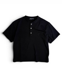 Starting Over（スターティングオーバー）の「短丈スナップヘンリーワッフル半袖Tシャツ / ショートレングス サーマル ヘンリーネック Tシャツ【ユニセックス】（Tシャツ/カットソー）」