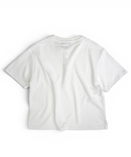 Starting Over(スターティングオーバー)の「短丈スナップヘンリーワッフル半袖Tシャツ / ショートレングス サーマル ヘンリーネック Tシャツ【ユニセックス】(Tシャツ/カットソー・メンズ・オフホワイト/カーキ/チャコールグレー/ブラック・M/L)」の17枚目の写真