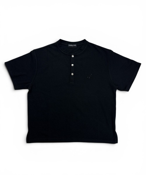 Starting Over(スターティングオーバー)の「短丈スナップヘンリーワッフル半袖Tシャツ / ショートレングス サーマル ヘンリーネック Tシャツ【ユニセックス】(Tシャツ/カットソー・メンズ・オフホワイト/カーキ/チャコールグレー/ブラック・M/L)」の7枚目の写真