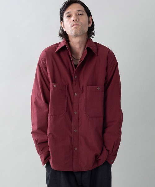 EGO TRIPPING(エゴトリッピング)の「ms6531- FLIPPADDING-SHIRTS リバーシブルシャツ(616706)(シャツ/ブラウス・メンズ・オリーブ/チャコールグレー×ブラック/ブラック/ワイン・46/48)」の6枚目の写真