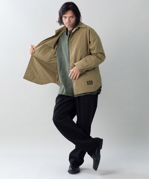 EGO TRIPPING(エゴトリッピング)の「ms6531- FLIPPADDING-SHIRTS リバーシブルシャツ(616706)(シャツ/ブラウス・メンズ・オリーブ/チャコールグレー×ブラック/ブラック/ワイン・46/48)」の12枚目の写真