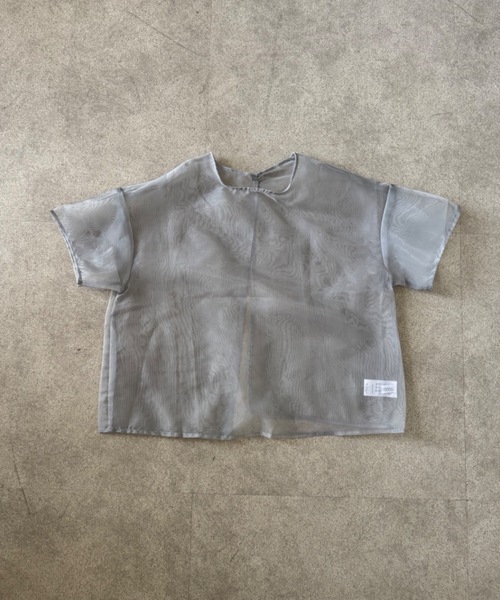 Teem Store（チームストア）の「シアーチュール半袖トップス 重ね着 レイヤード（その他トップス・レディース・グレー・F）」の12枚目の写真